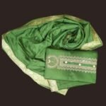 Mehndi Green Banarasi unstitched dress material suit